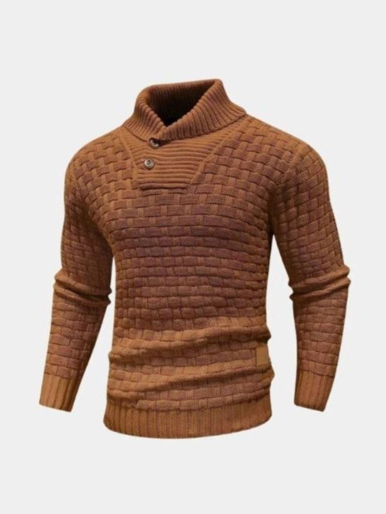 Chic Slim-Fit Knit Sweater for Men - Soft and Sophisticated