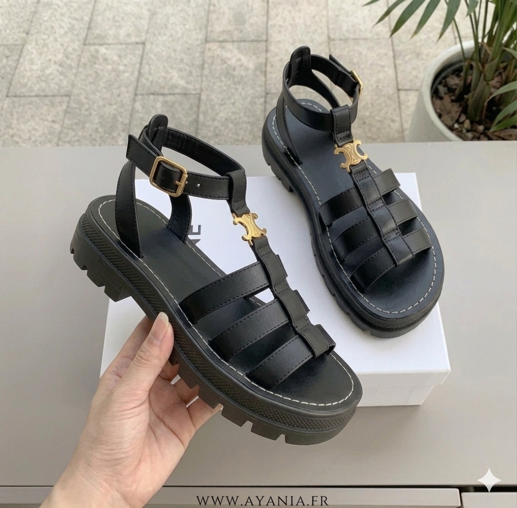 Ladies' Chunky Sole Woven Slip-On Sandals Summer