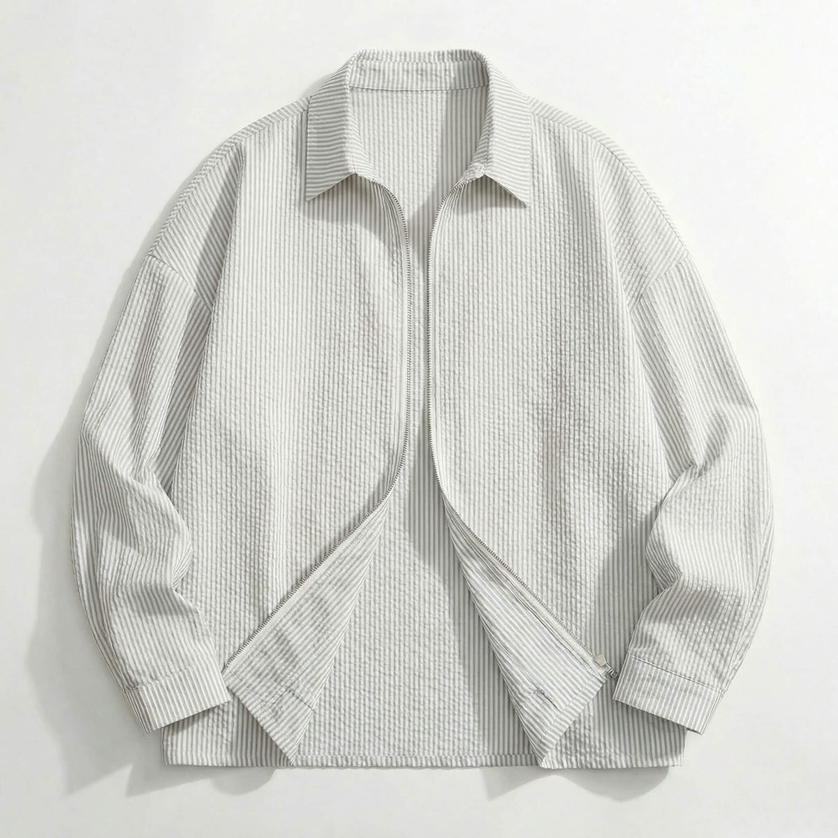 Nantucket Striped Zip-Up Long Sleeve