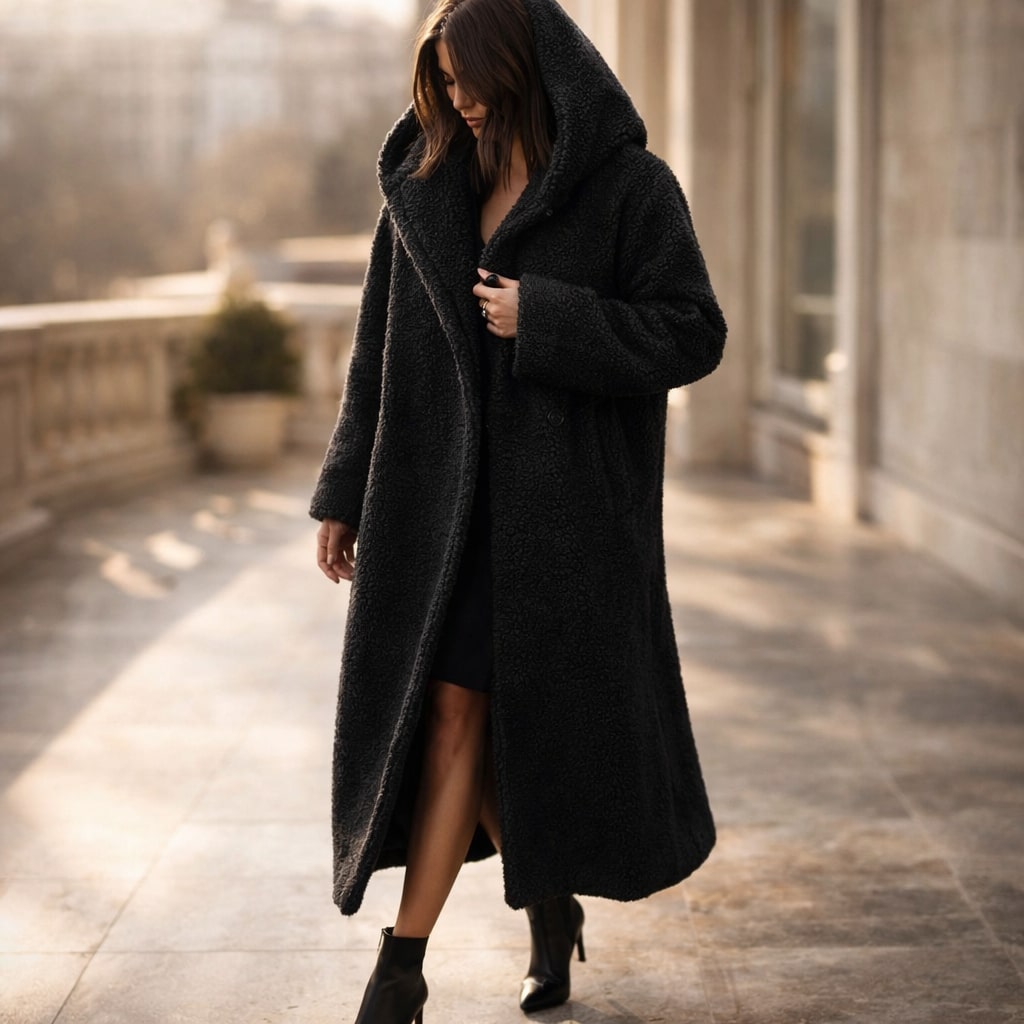 Chic Long Hooded Coat for Women