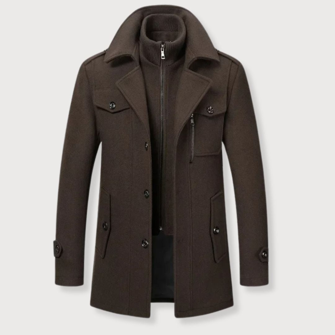 Stylish Men's Wool Coat for Fall and Winter