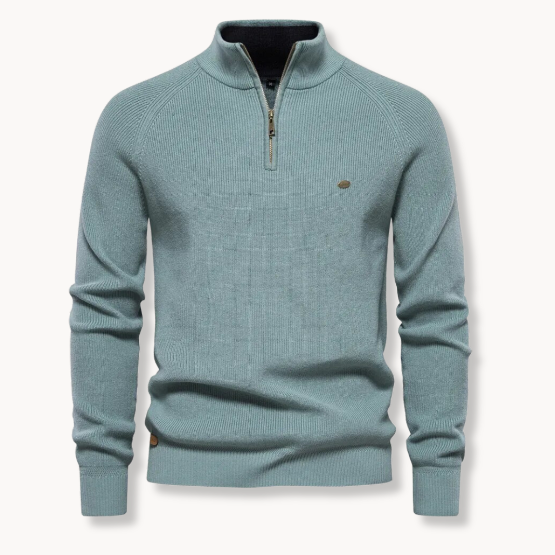 Ronnie | Men's Ribbed Knit Half-Zip Sweater