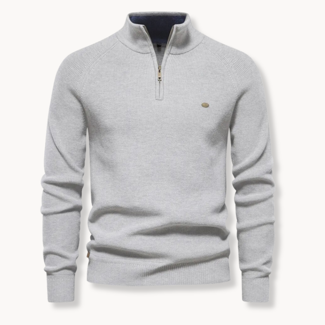 Ronnie | Men's Ribbed Knit Half-Zip Sweater