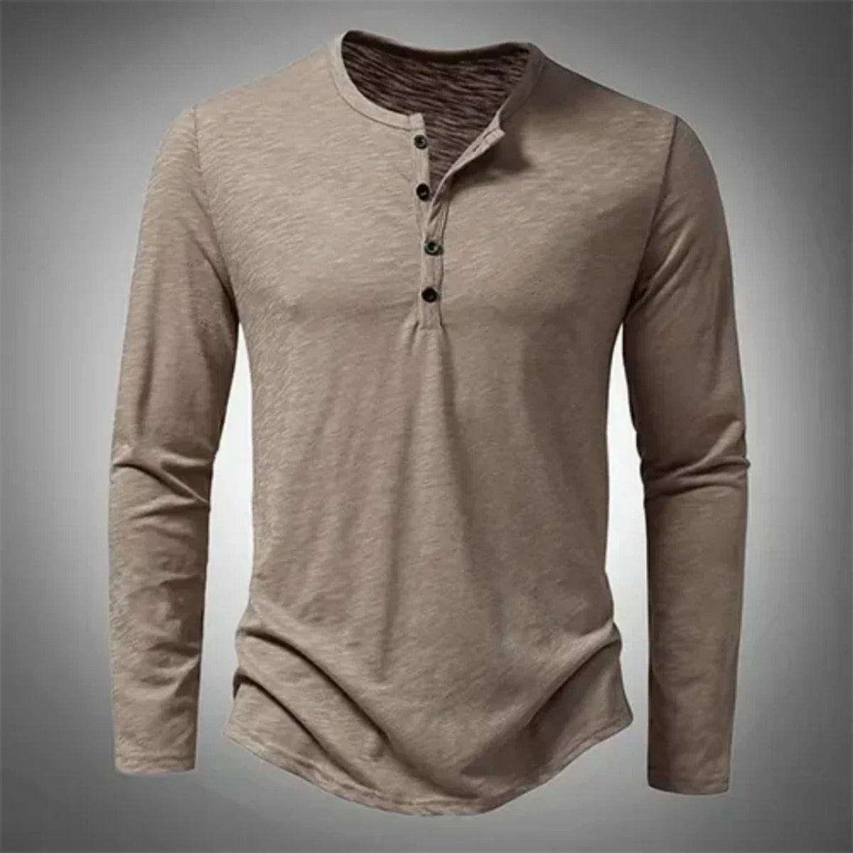 Men's Casual Long Sleeve Half Button Henley Shirt