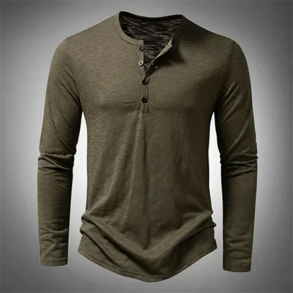 Men's Casual Long Sleeve Half Button Henley Shirt