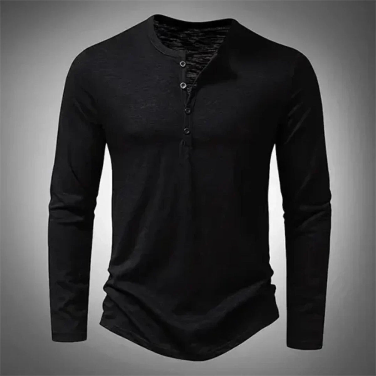 Men's Casual Long Sleeve Half Button Henley Shirt