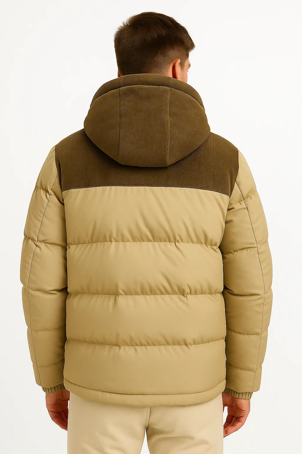 Lightweight Padded Jacket for Men with Hood and Pockets