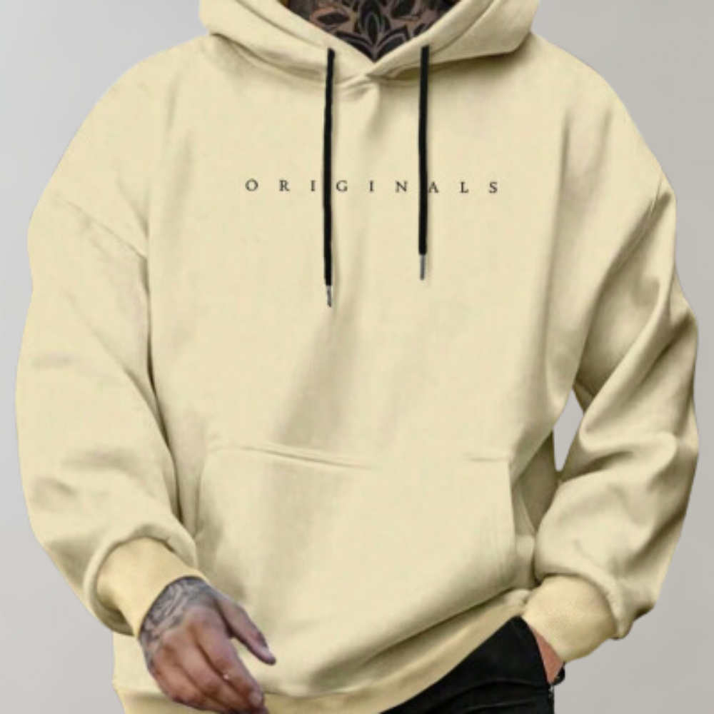 Men's Trendy Pullover Hoodie – Cozy Design with Kangaroo Pocket