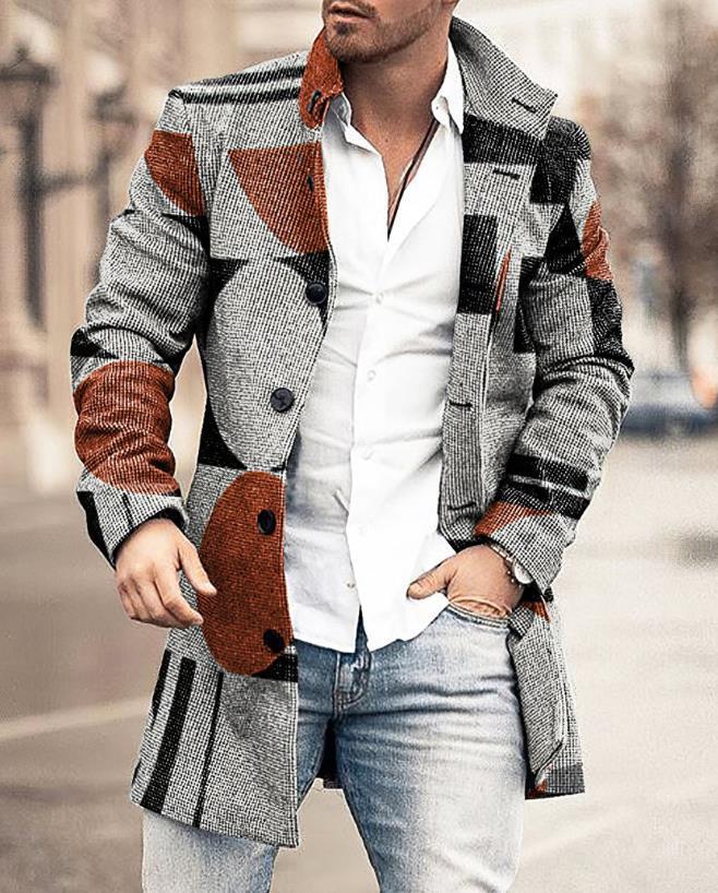 Men's Windproof Single-Breasted Coat - Autumn & Winter Jacket