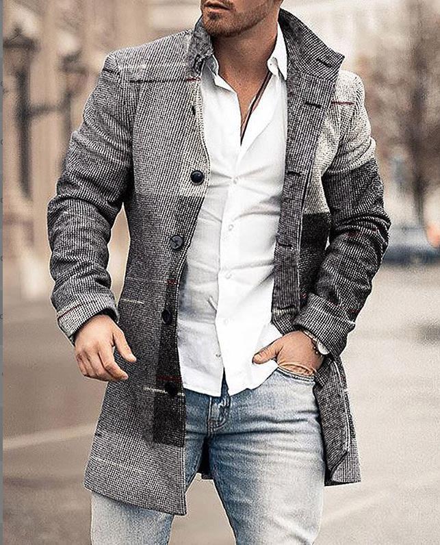 Men's Windproof Single-Breasted Coat - Autumn & Winter Jacket