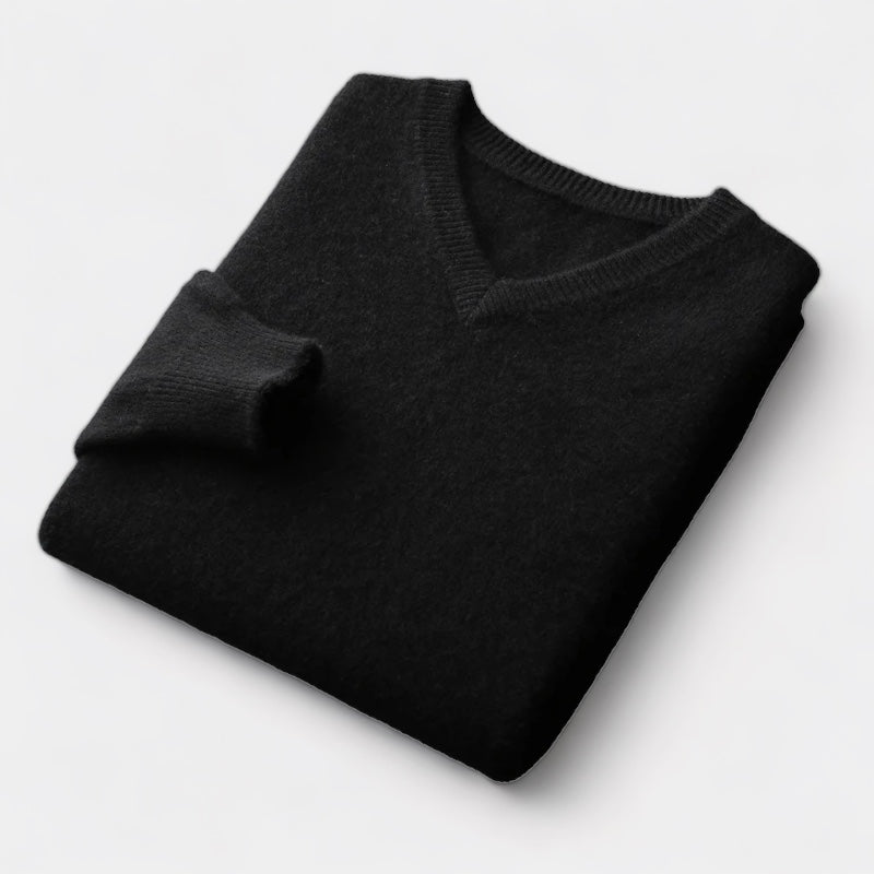 OLD MONEY Merino Wool V-Neck Sweater