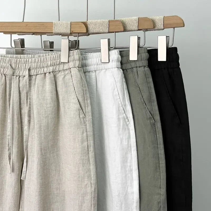 OLD MONEY Straight Fit Linen Trouser