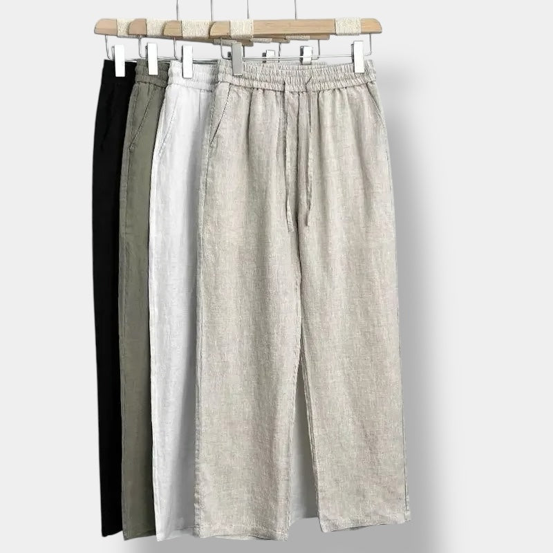 OLD MONEY Straight Fit Linen Trouser