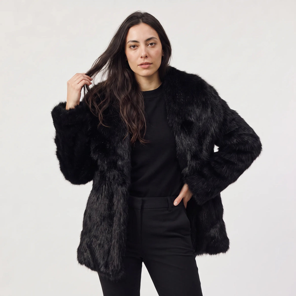 Oversized Women's Faux Fur Coat