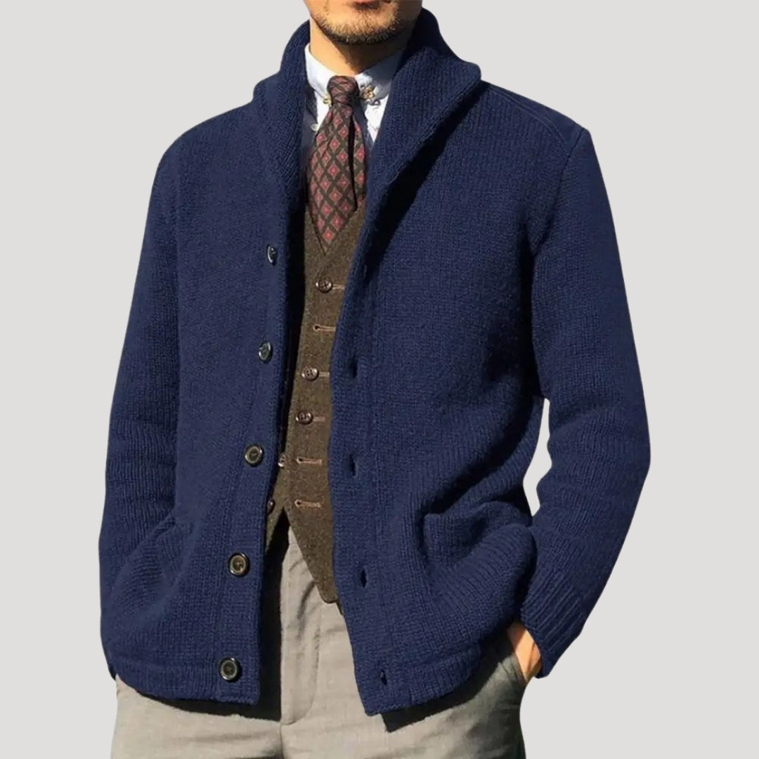 Men's Shawl Collar Wool Cardigan - Stylish Winter Coatigan