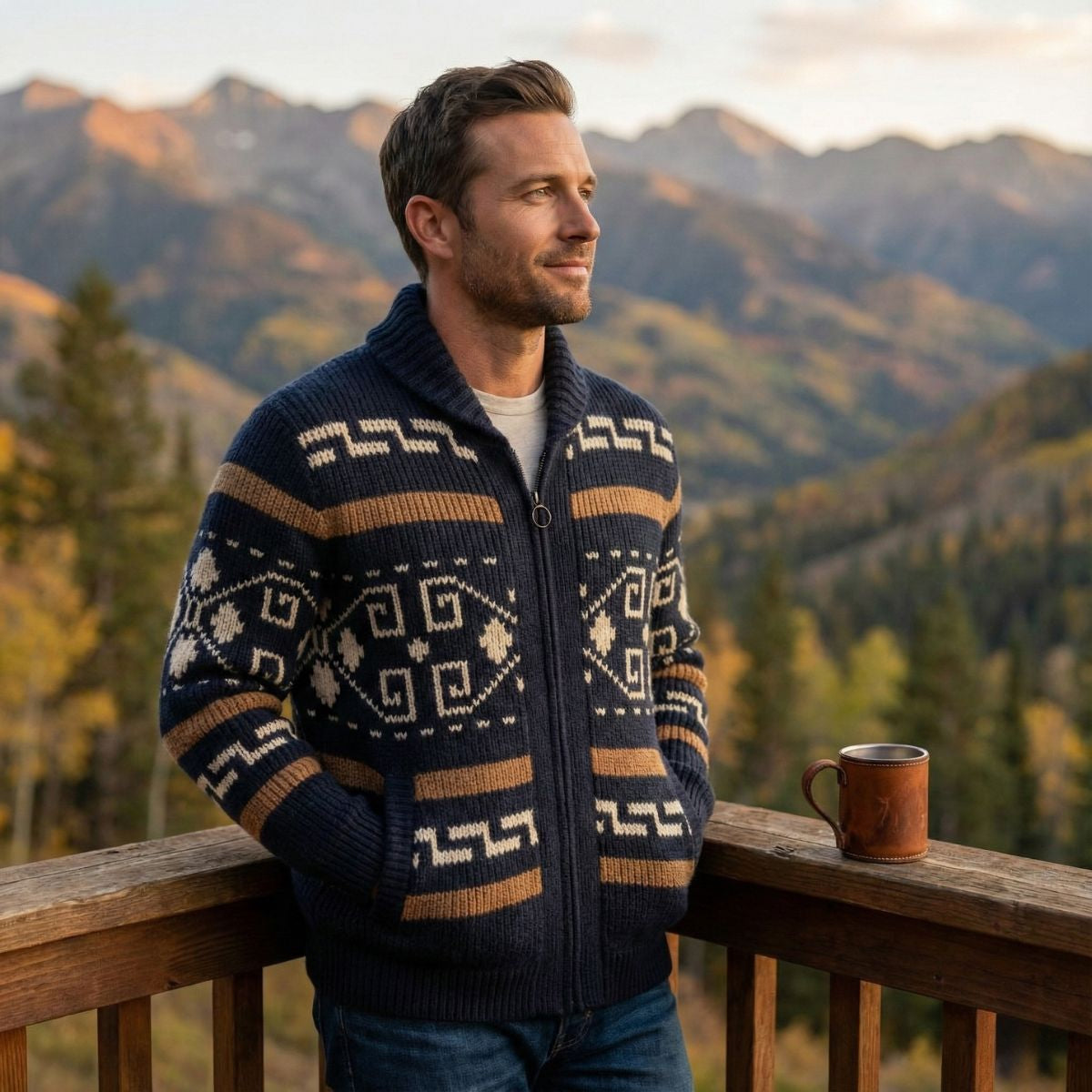 Timeless Men's Shawl Collar Knit Cardigan for Warmth