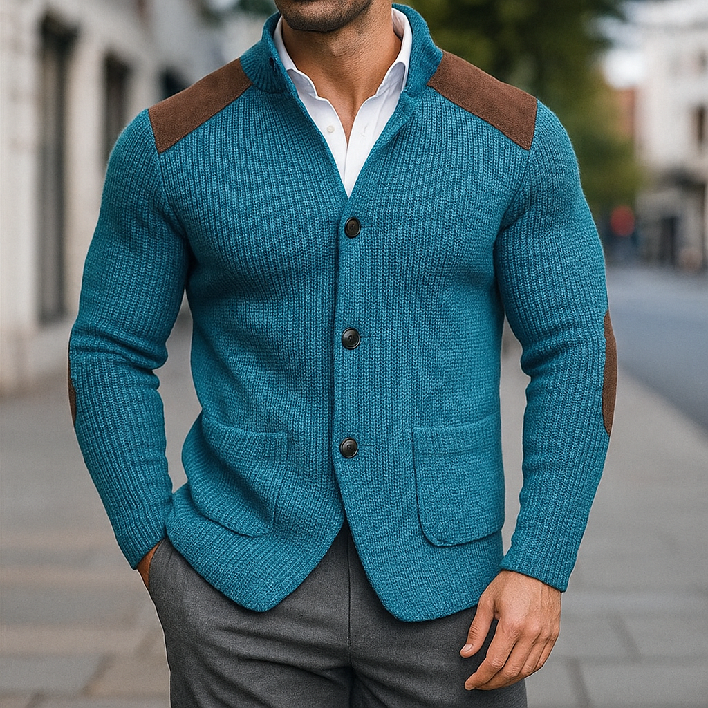 Sophisticated Men's Knit Blazer - Stylish and Comfortable for Both Business and Casual Occasions