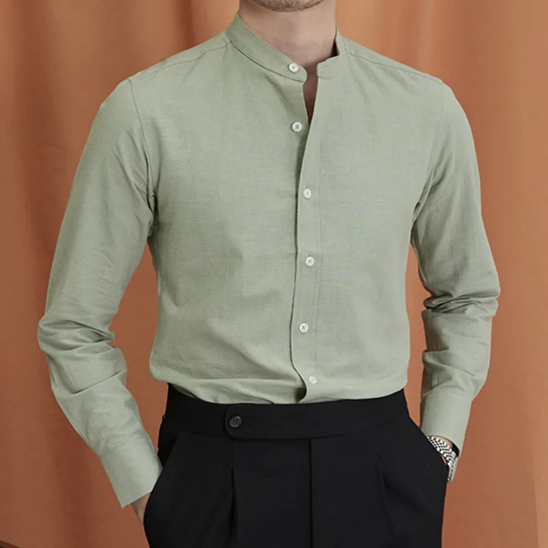 OLD MONEY Mao Collar Shirt