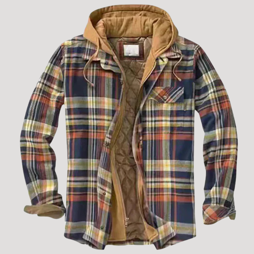 Men's Stylish Plaid Patchwork Jacket - Perfect for Transitional Weather