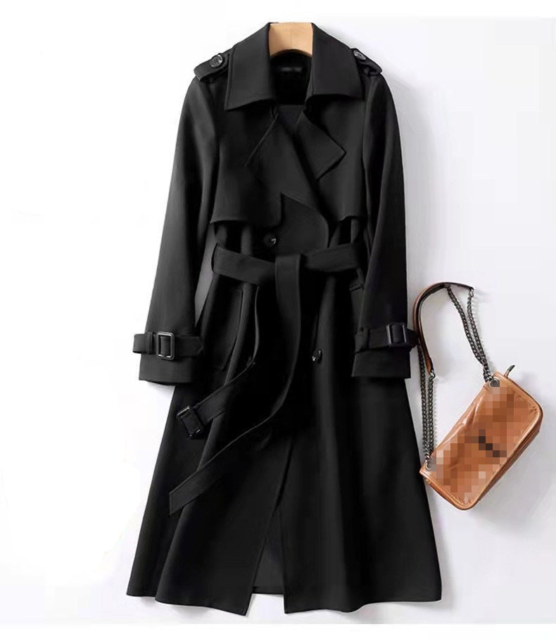 Ladies Double-Breasted Trench Coat with Belt