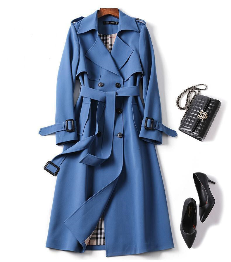 Ladies Double-Breasted Trench Coat with Belt
