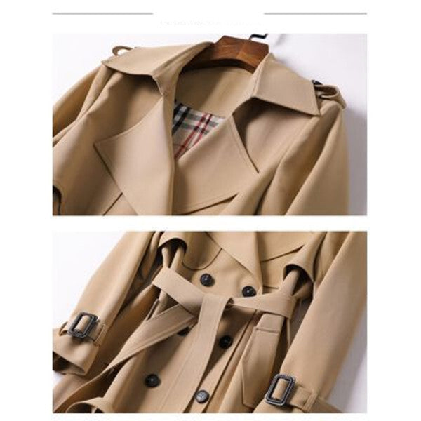 Ladies Double-Breasted Trench Coat with Belt