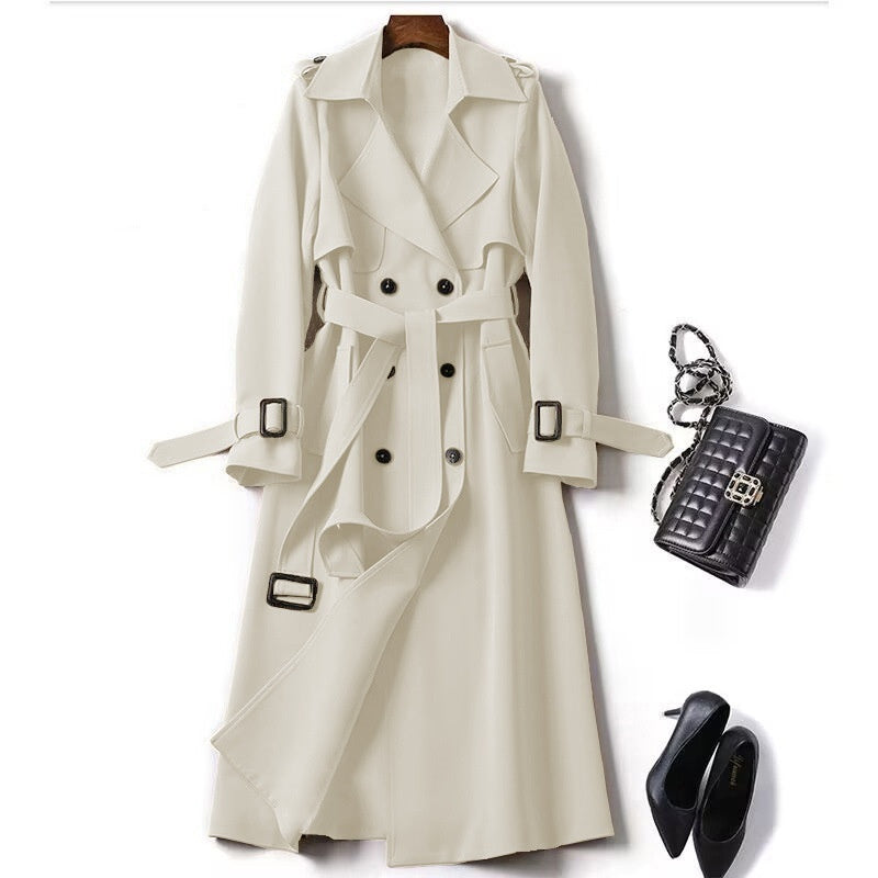 Ladies Double-Breasted Trench Coat with Belt