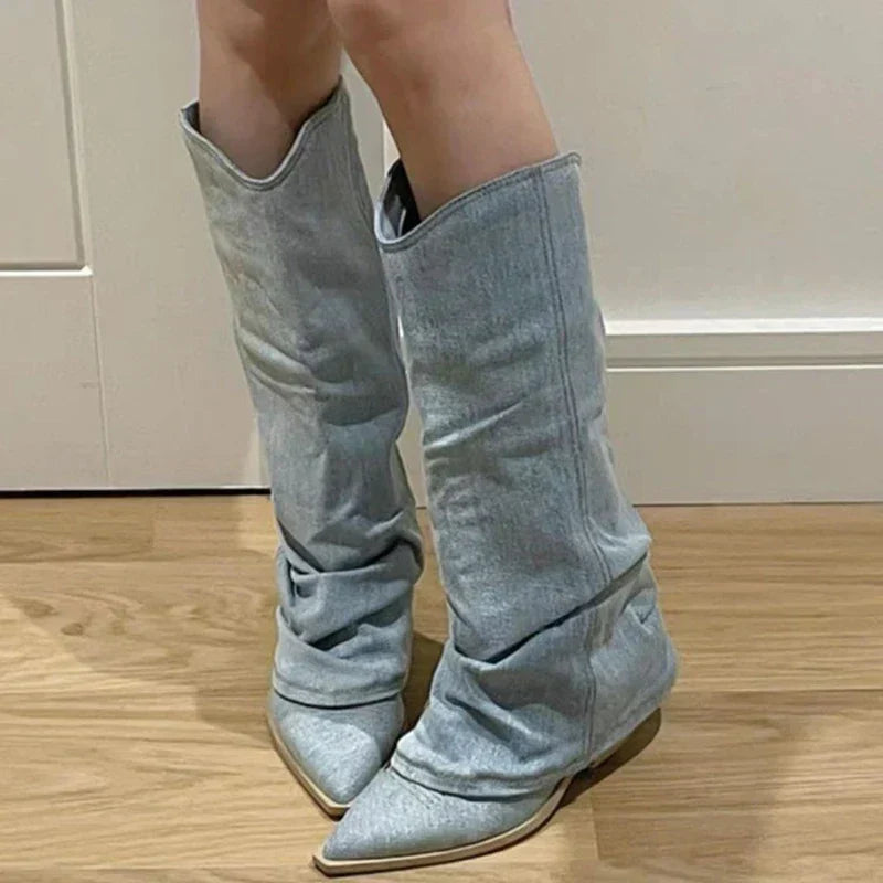 Margie Ruched Slouchy Knee-High Boots