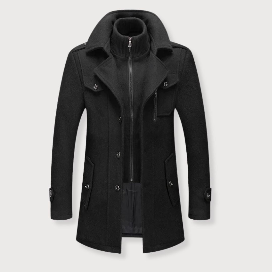 Stylish Men's Wool Coat for Fall and Winter