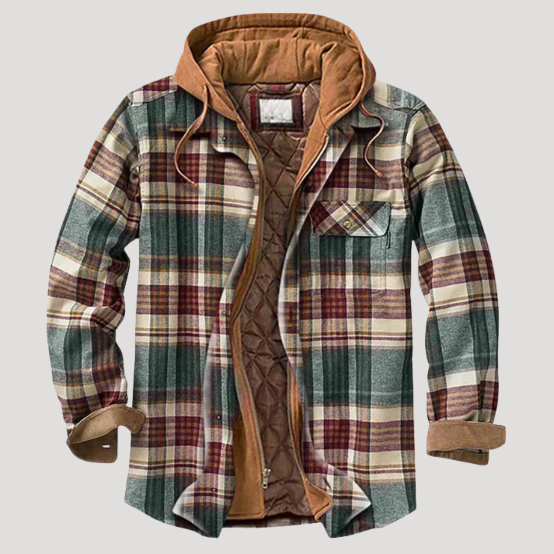 Men's Stylish Plaid Patchwork Jacket - Perfect for Transitional Weather