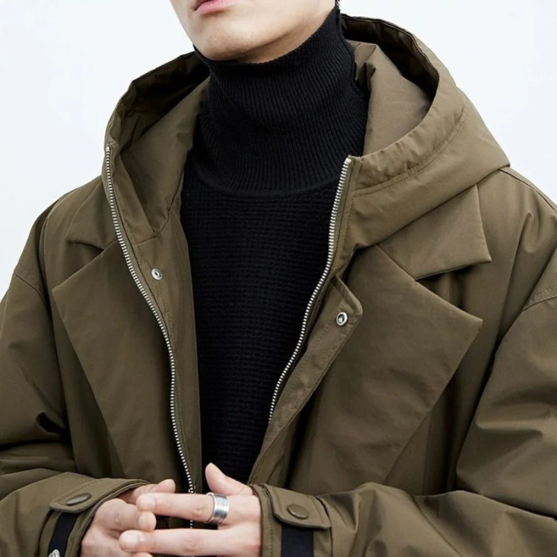 Men's Water-Repellent Puffer Trench Coat | Cozy and Stylish