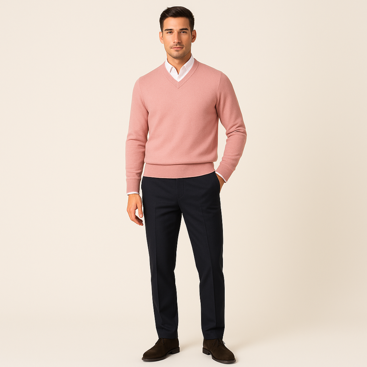 Luxurious Men's Wool Sweater - Elegant Design