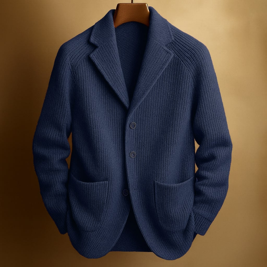 Sophisticated Men's Knitted Blazer Cardigan