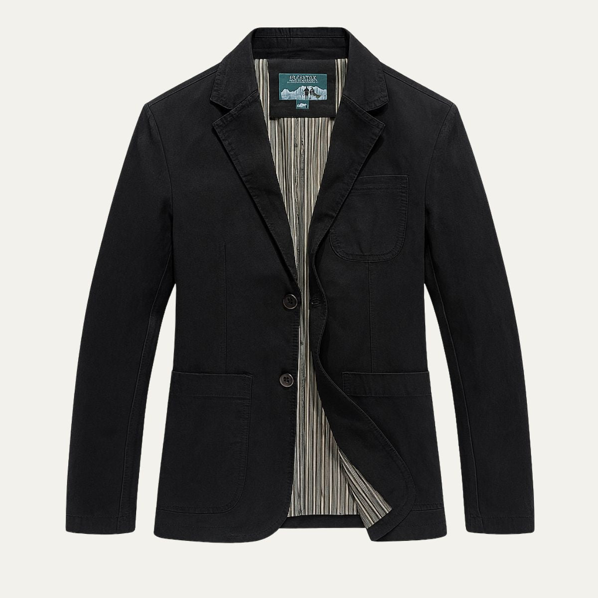 Men's Cotton Blazer-Inspired Windbreaker with Pockets
