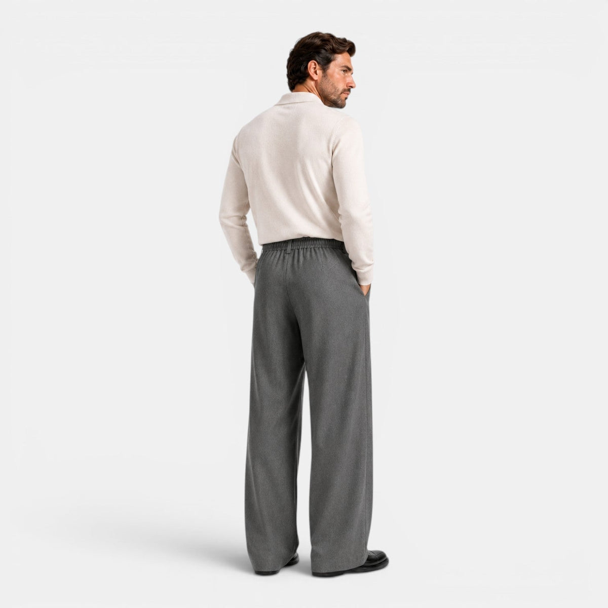Wide Trousers for Men with Pleats