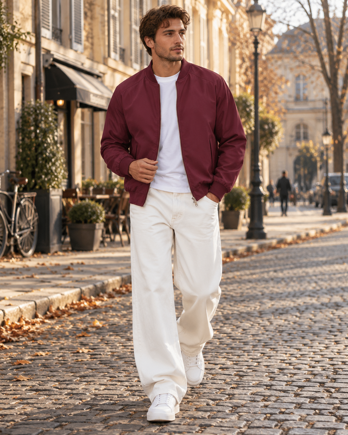 Dorian Lightweight Men's Bomber Jacket – Zippered, Ribbed Collar with 3 Pockets