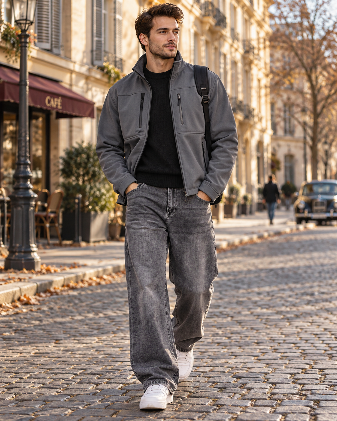 Men's Cedie Jean – Stretch Denim, Loose Fit, Wide Leg with 5 Pockets