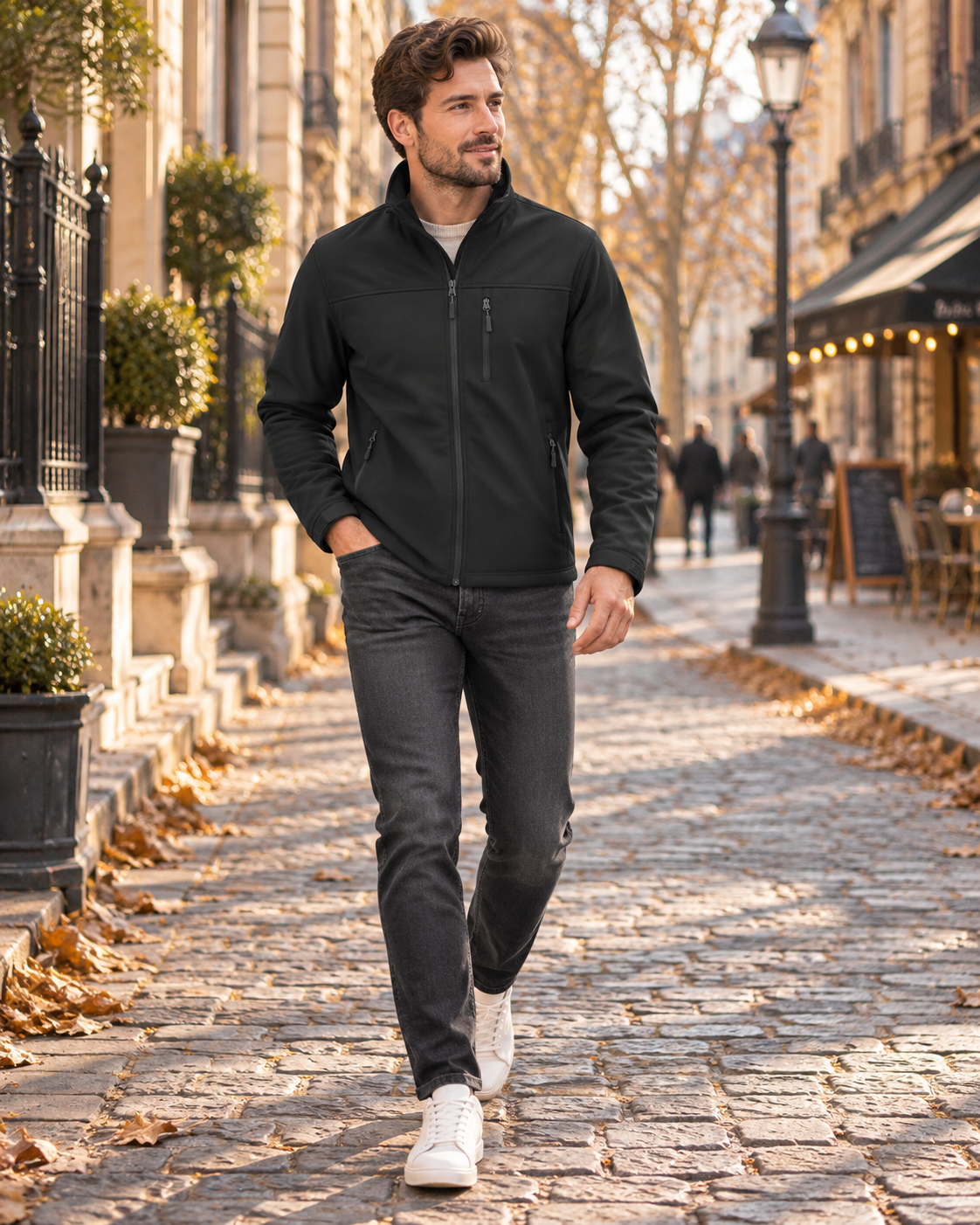 Men's Gavin Softshell Jacket – Waterproof, Windproof, Fleece-Lined with Zipper