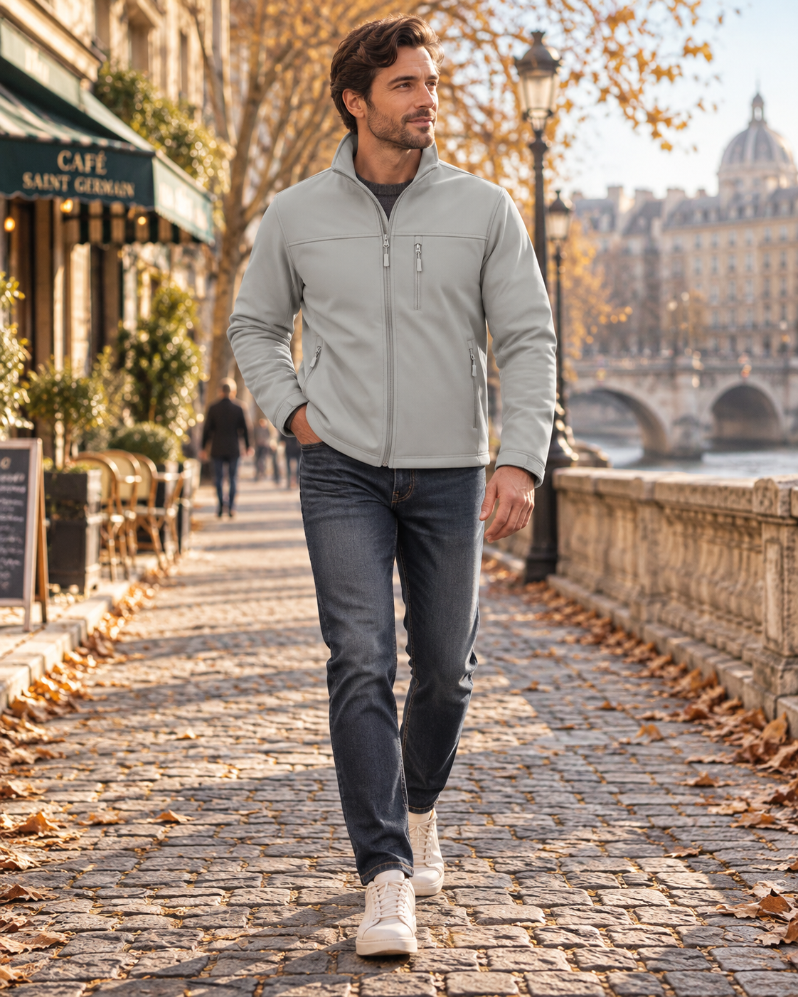 Men's Gavin Softshell Jacket – Waterproof, Windproof, Fleece-Lined with Zipper
