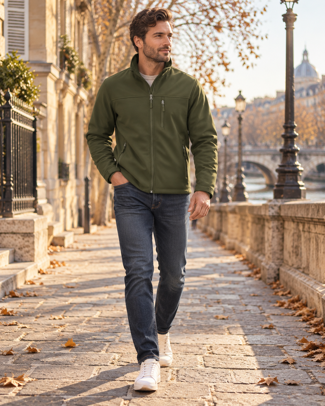 Men's Gavin Softshell Jacket – Waterproof, Windproof, Fleece-Lined with Zipper
