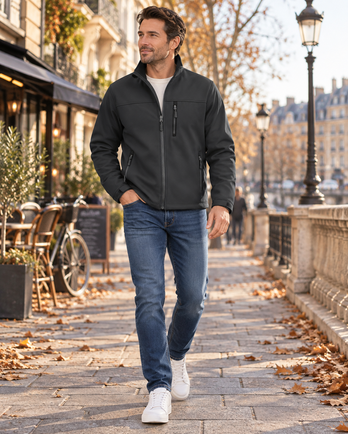 Men's Gavin Softshell Jacket – Waterproof, Windproof, Fleece-Lined with Zipper