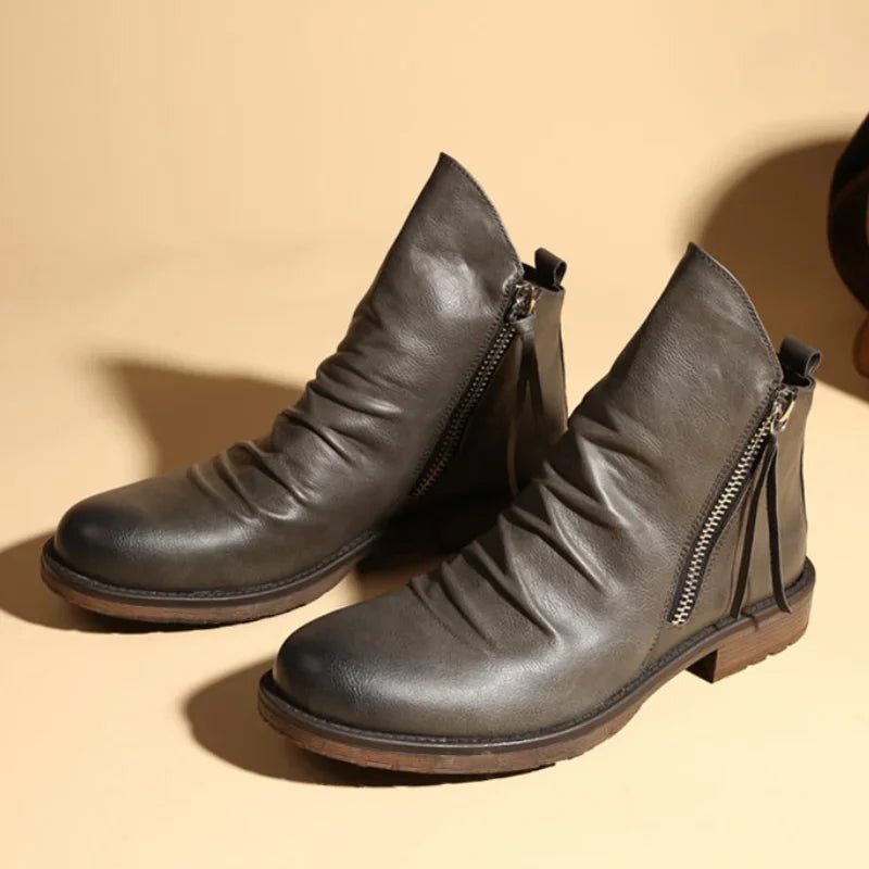 Classic Handcrafted Men's Chelsea Boots - Comfortable Pull-On Design
