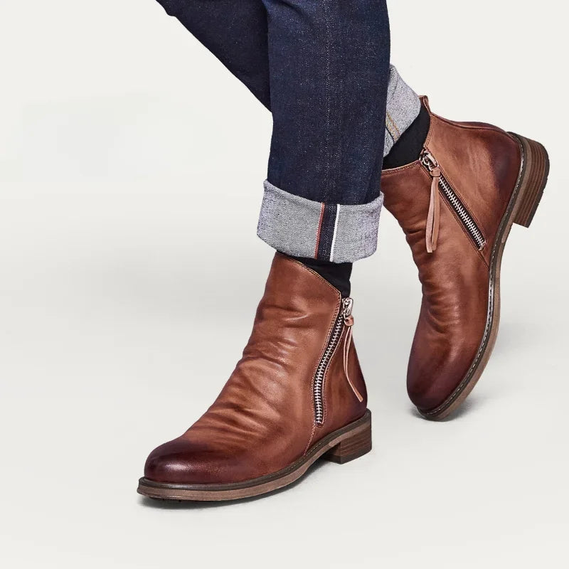 Classic Handcrafted Men's Chelsea Boots - Comfortable Pull-On Design
