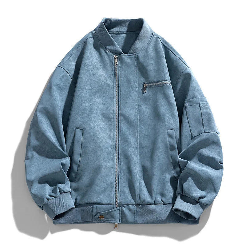 Men's Front-Zip Jacket with Stand Collar