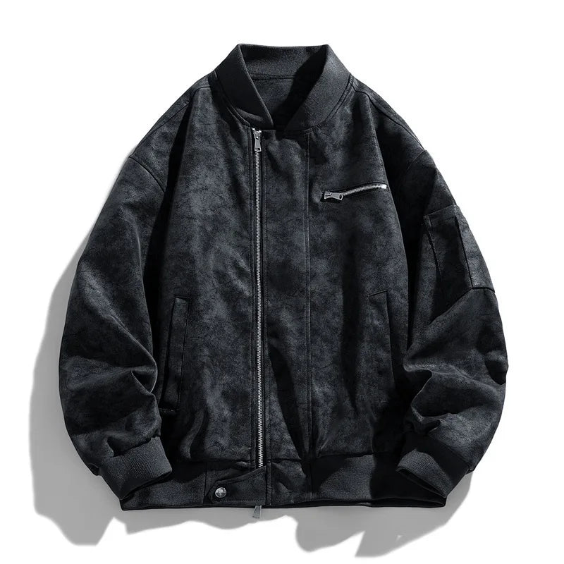 Men's Front-Zip Jacket with Stand Collar