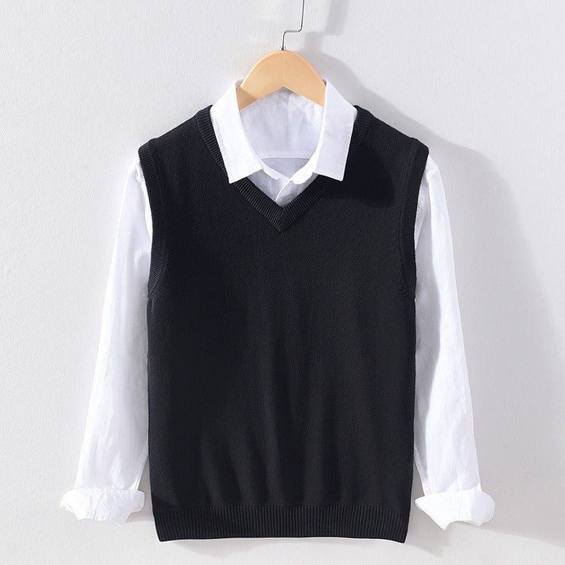 Men's Ribbed V-Neck Sweater Vest