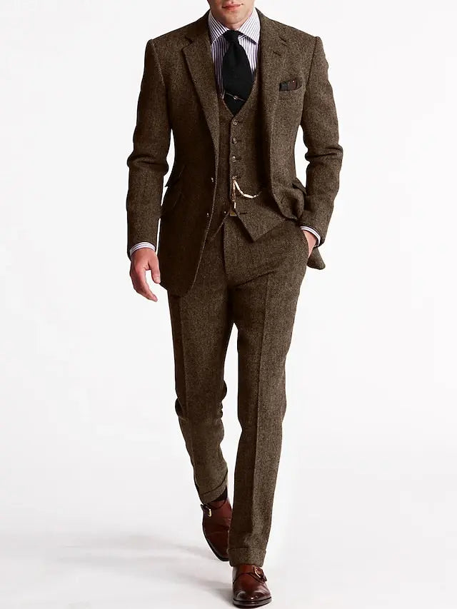 TWEED THREE-PIECE SUIT FOR MEN