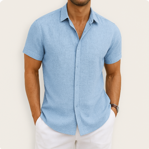 Boris – Men's Short-Sleeved Shirt with Summer Comfort