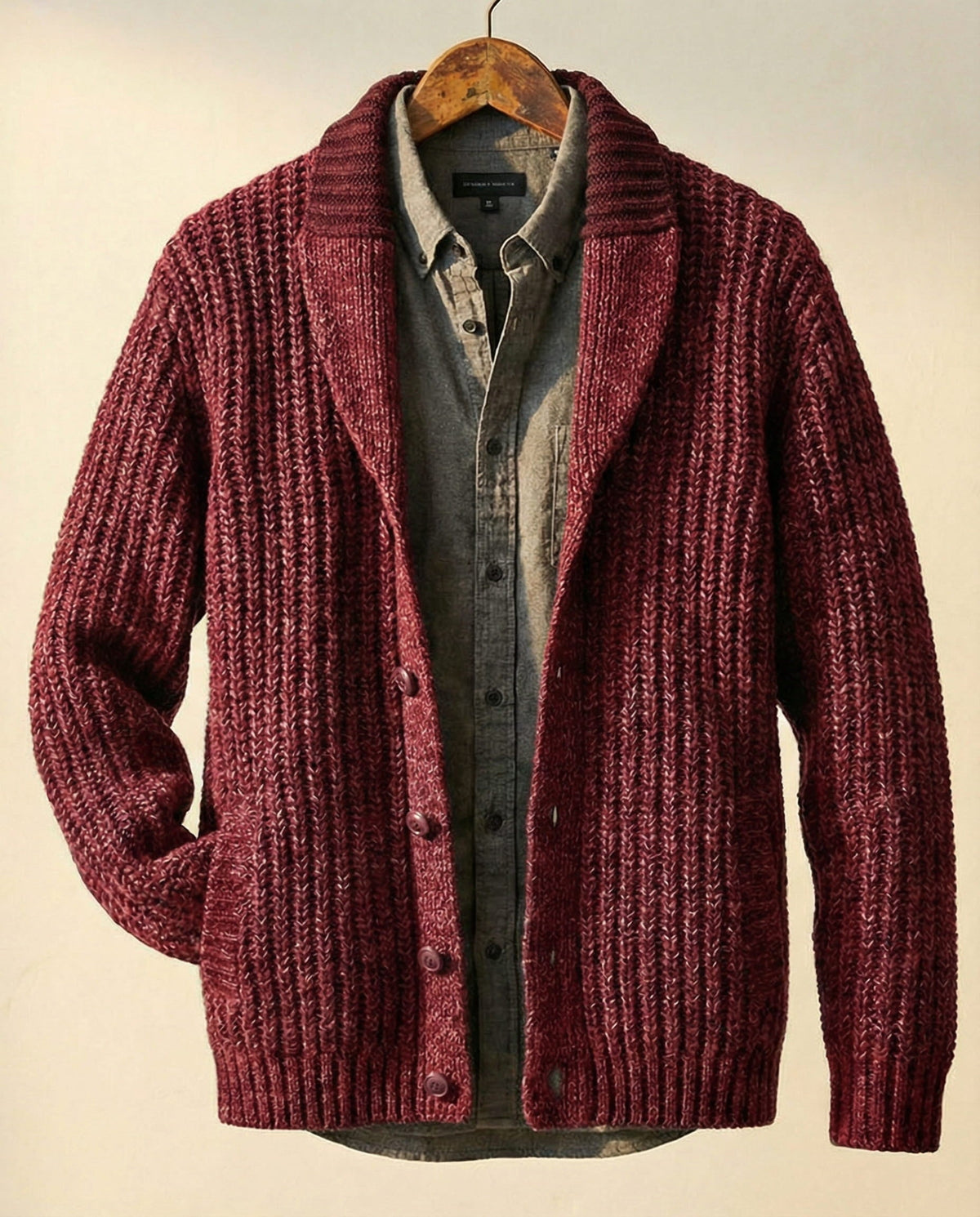 Cozy Sophisticated Men's Wool-Blend Cardigan