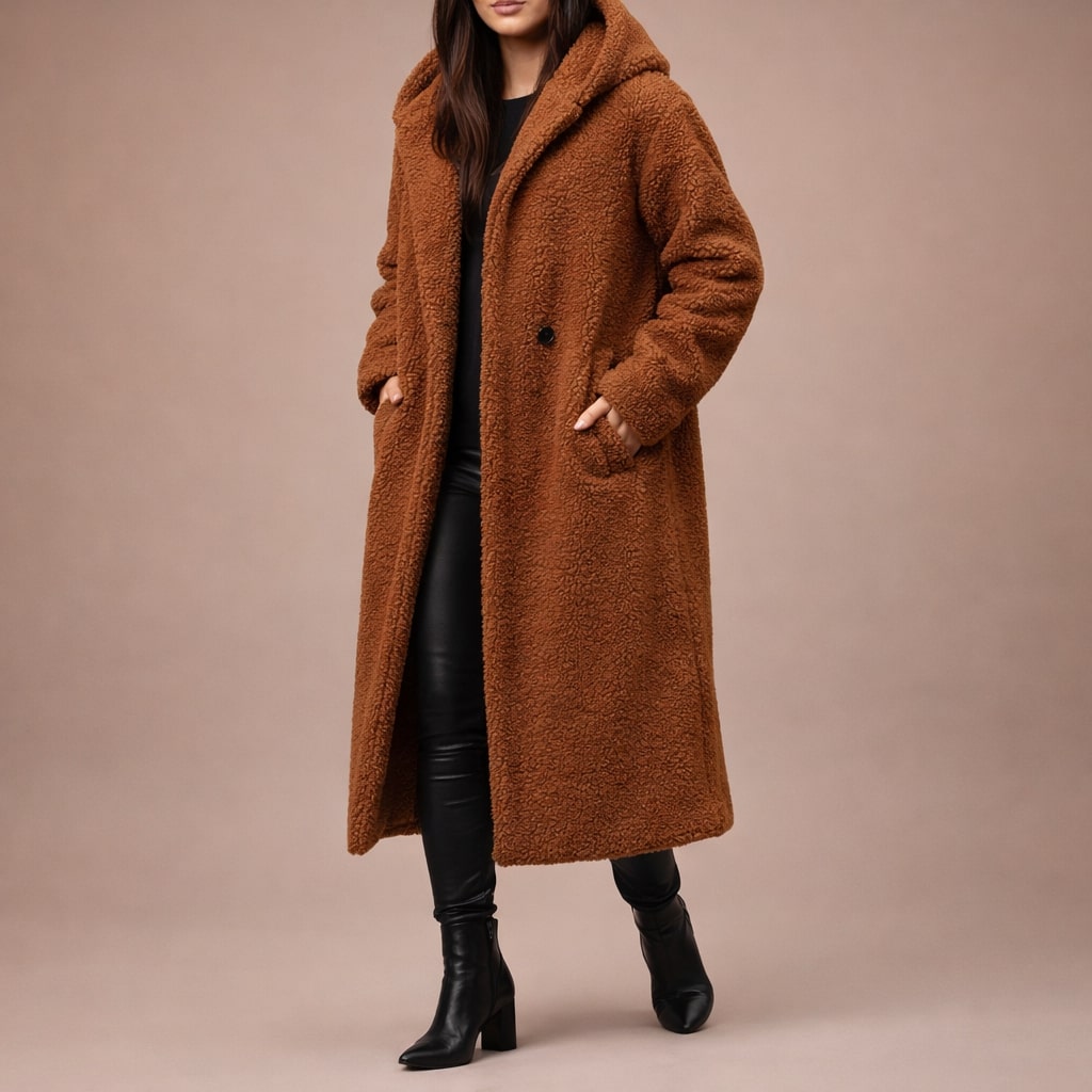 Chic Long Hooded Coat for Women
